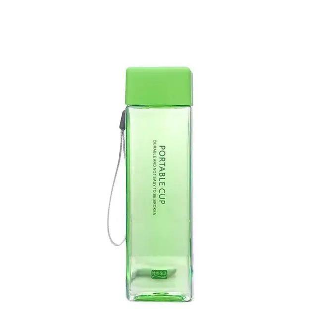 500ml Transparent Square Sports Water Bottle with Strap 3 by HitMyNeed