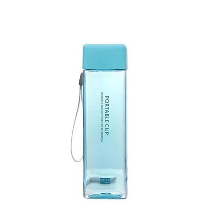 500ml Transparent Square Sports Water Bottle with Strap 5 by HitMyNeed