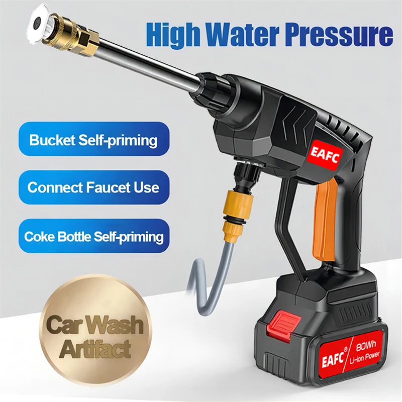 500W 21V Cordless High Pressure Car Wash Spray Gun by HitMyNeed