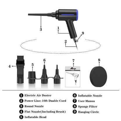 500W Electric Air Duster & Air Pump 2-in-1 Cleaner by HitMyNeed