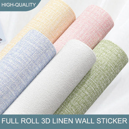 50cm x 10m Linen 3D Foam Self-Adhesive Wall Wallpaper by HitMyNeed