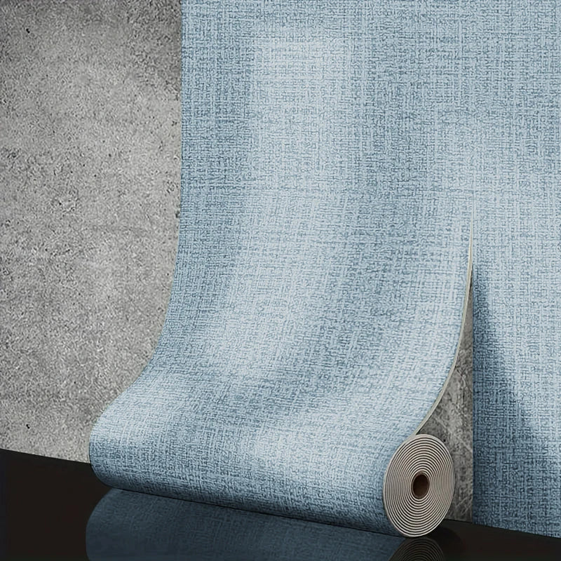 50cm x 10m Linen 3D Foam Self-Adhesive Wall Wallpaper light-blue by HitMyNeed