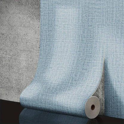 50cm x 10m Linen 3D Foam Self-Adhesive Wall Wallpaper light-blue by HitMyNeed