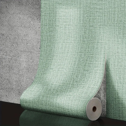 50cm x 10m Linen 3D Foam Self-Adhesive Wall Wallpaper light-green by HitMyNeed