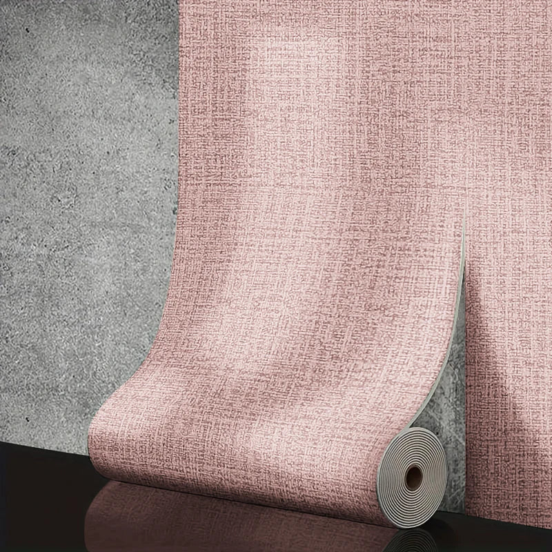 50cm x 10m Linen 3D Foam Self-Adhesive Wall Wallpaper pink by HitMyNeed