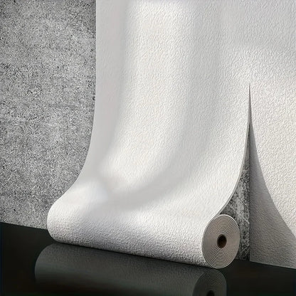 50cm x 10m Linen 3D Foam Self-Adhesive Wall Wallpaper white by HitMyNeed