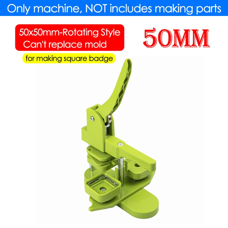 50mm Square Badge Button Maker Manual Press Machine 50mm-button-maker by HitMyNeed