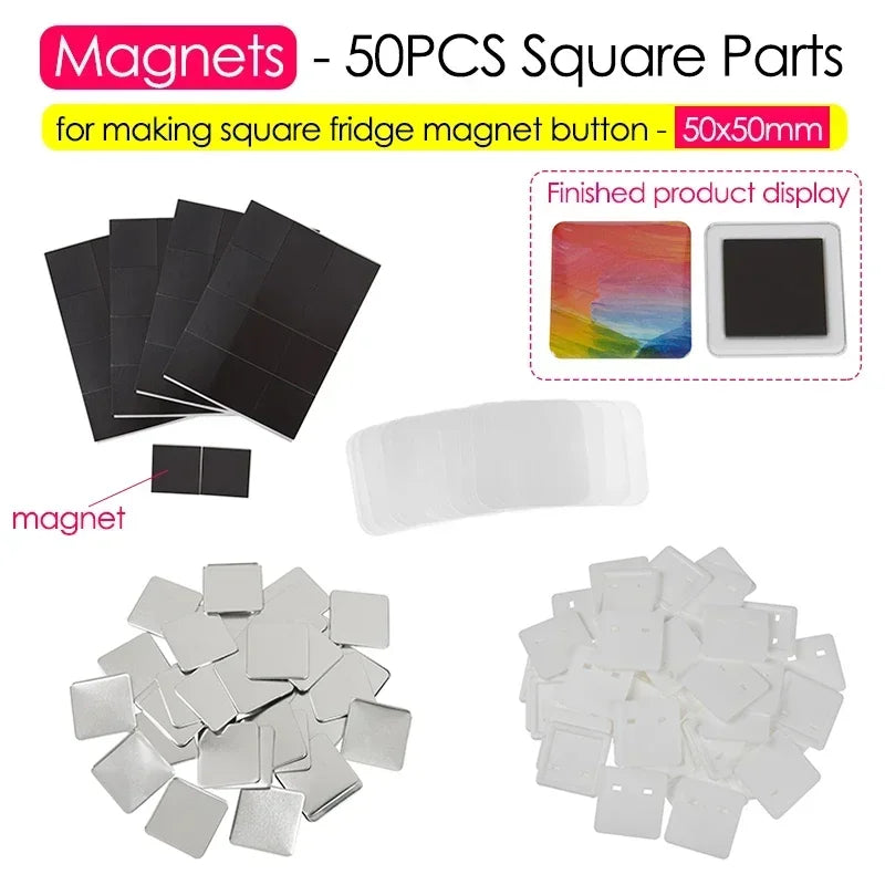 50mm Square Badge Button Maker Manual Press Machine by HitMyNeed