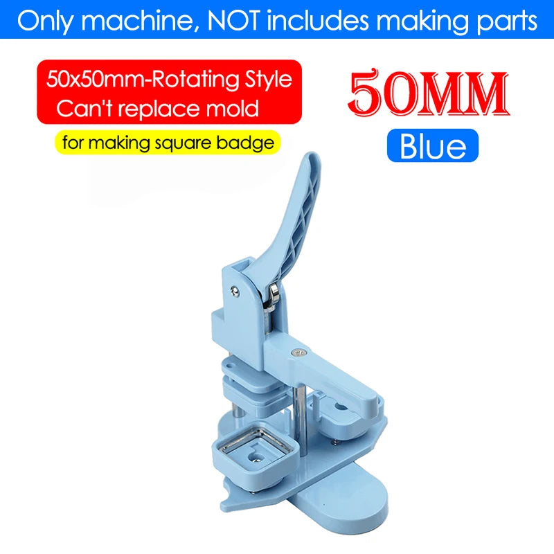 50mm Square Badge Button Maker Manual Press Machine blue-50mm-machine by HitMyNeed