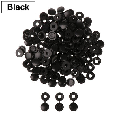 50pcs Hinged Plastic Screw Caps for Bolts and Nuts black by HitMyNeed