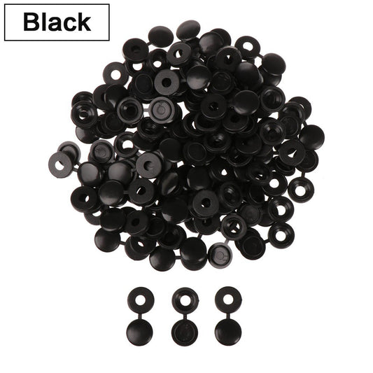 50pcs Hinged Plastic Screw Caps for Bolts and Nuts black by HitMyNeed