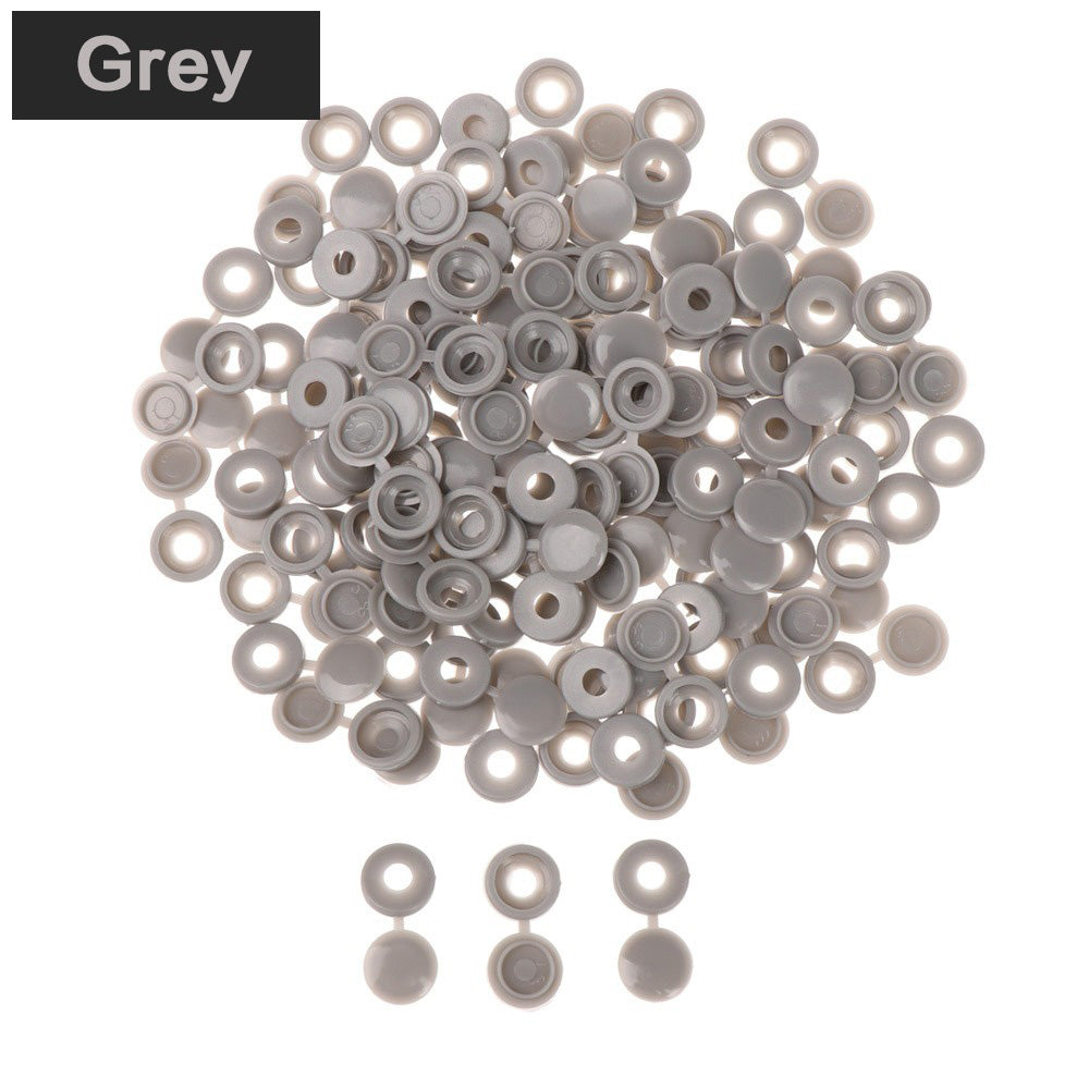 50pcs Hinged Plastic Screw Caps for Bolts and Nuts grey by HitMyNeed
