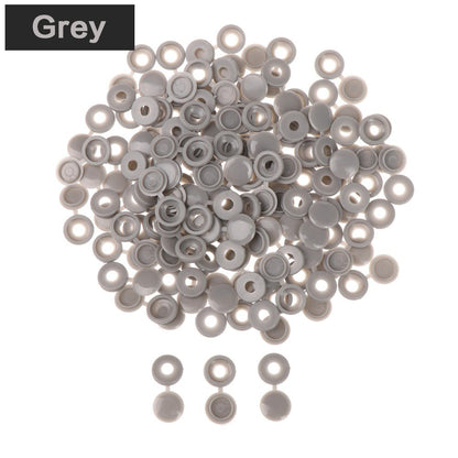 50pcs Hinged Plastic Screw Caps for Bolts and Nuts grey by HitMyNeed
