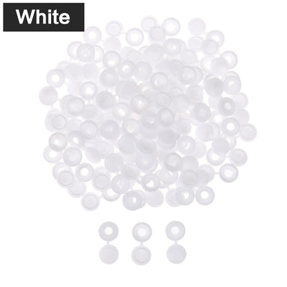 50pcs Hinged Plastic Screw Caps for Bolts and Nuts white by HitMyNeed