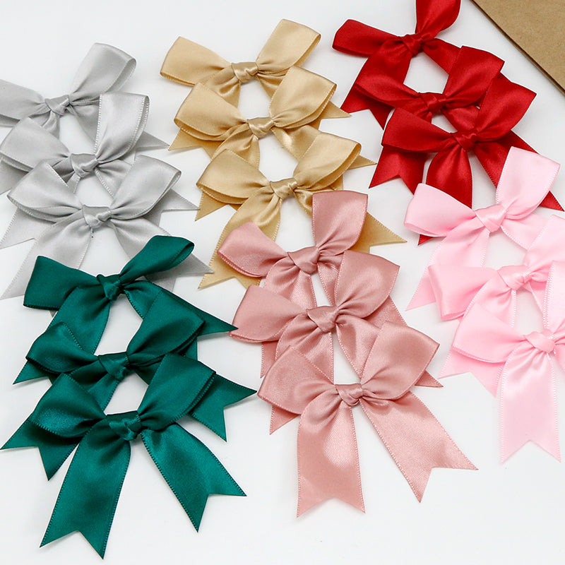 50pcs Pink Satin Ribbon Bows for Gifts & Crafts by HitMyNeed