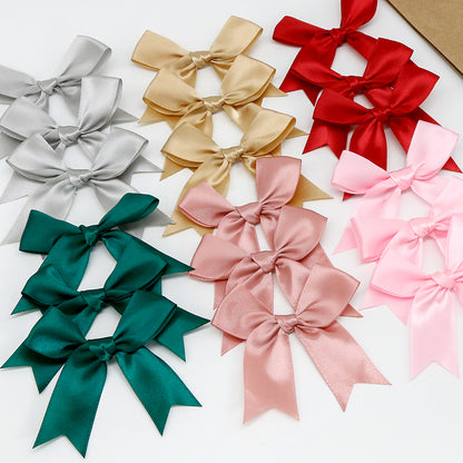 50pcs Pink Satin Ribbon Bows for Gifts & Crafts by HitMyNeed