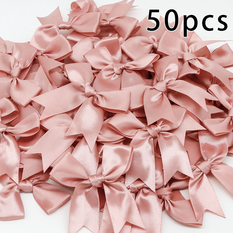 50pcs Pink Satin Ribbon Bows for Gifts & Crafts by HitMyNeed