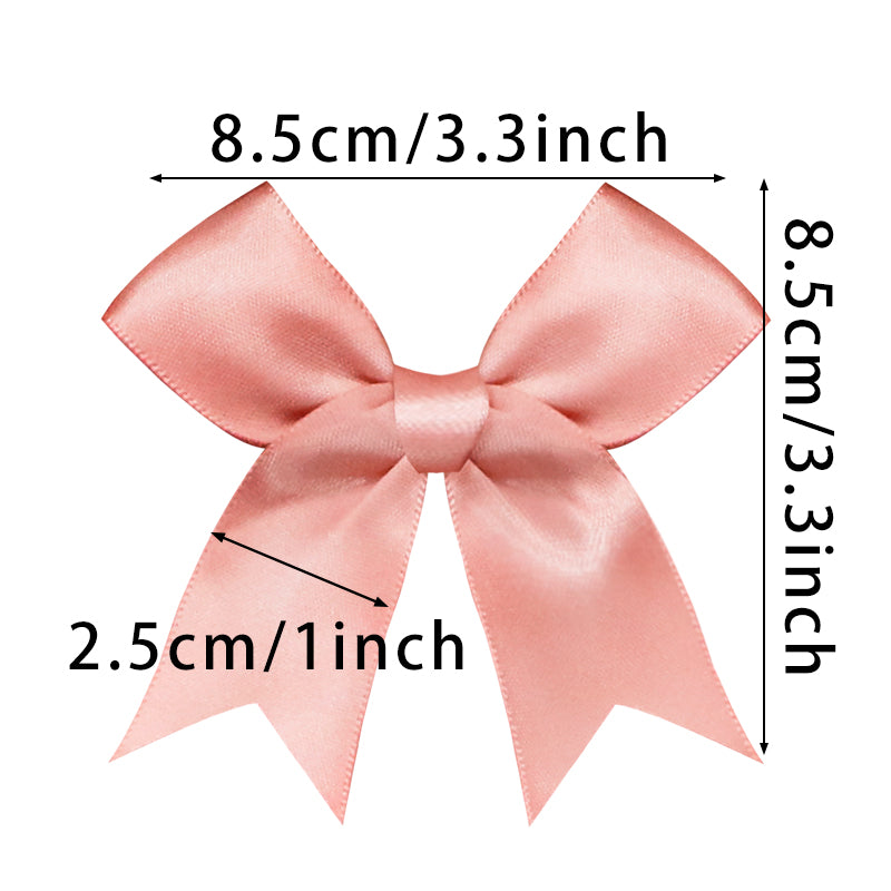 50pcs Pink Satin Ribbon Bows for Gifts & Crafts by HitMyNeed