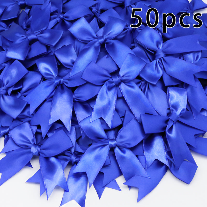 50pcs Pink Satin Ribbon Bows for Gifts & Crafts blue by HitMyNeed