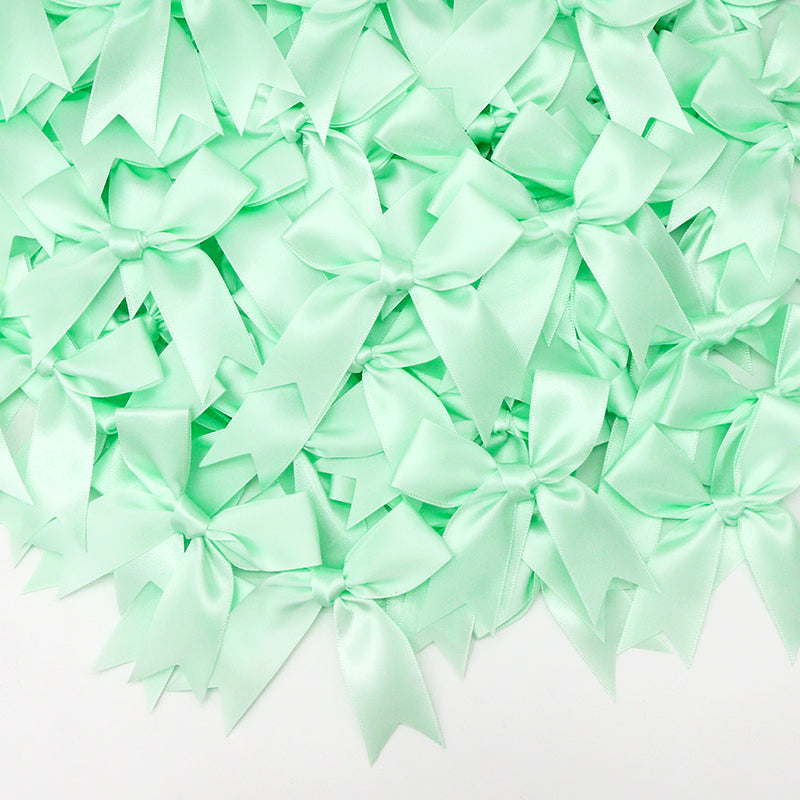 50pcs Pink Satin Ribbon Bows for Gifts & Crafts light-green by HitMyNeed
