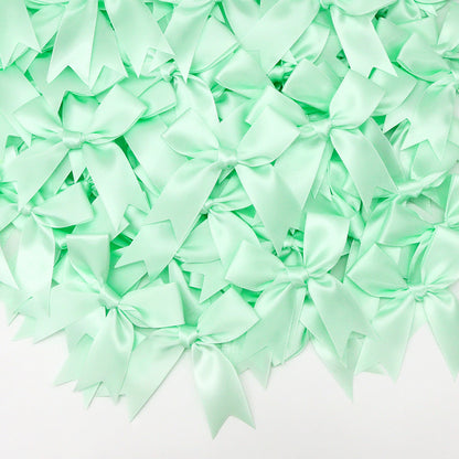 50pcs Pink Satin Ribbon Bows for Gifts & Crafts light-green by HitMyNeed