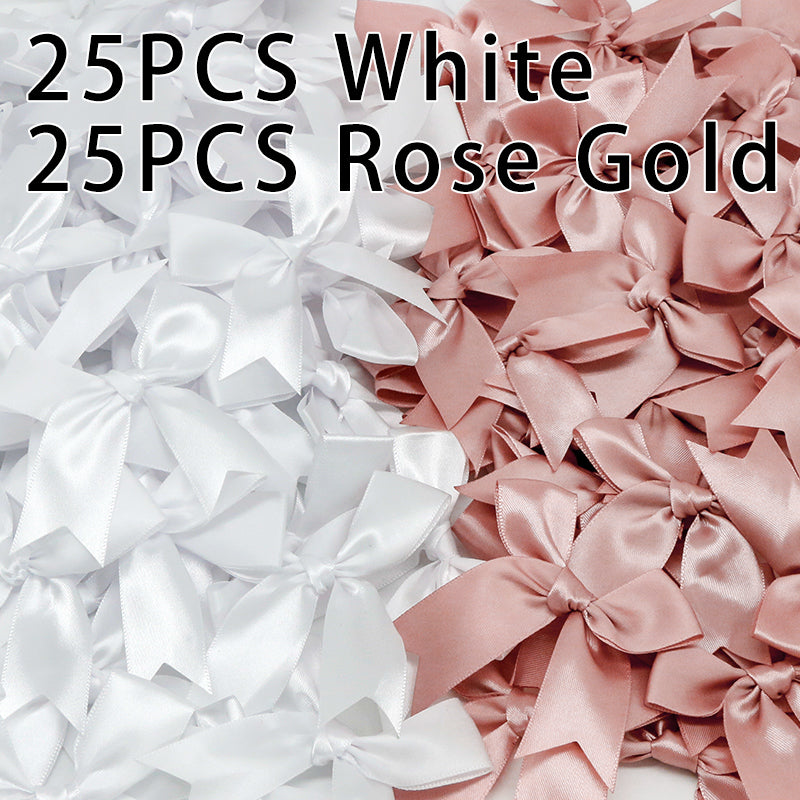 50pcs Pink Satin Ribbon Bows for Gifts & Crafts mix-a by HitMyNeed