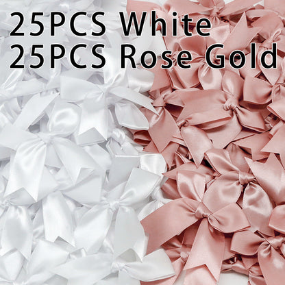 50pcs Pink Satin Ribbon Bows for Gifts & Crafts mix-a by HitMyNeed