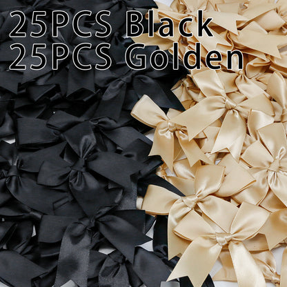 50pcs Pink Satin Ribbon Bows for Gifts & Crafts mix-b by HitMyNeed