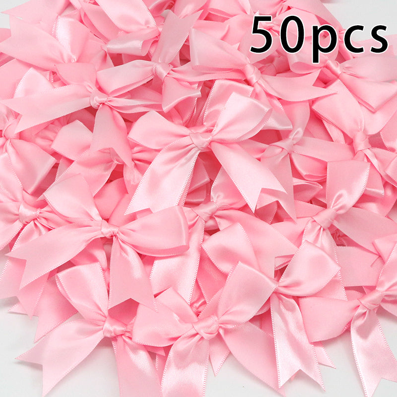 50pcs Pink Satin Ribbon Bows for Gifts & Crafts pink by HitMyNeed