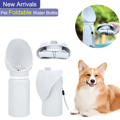 550ml Folding Pet Travel Water Bottle with Cup by HitMyNeed
