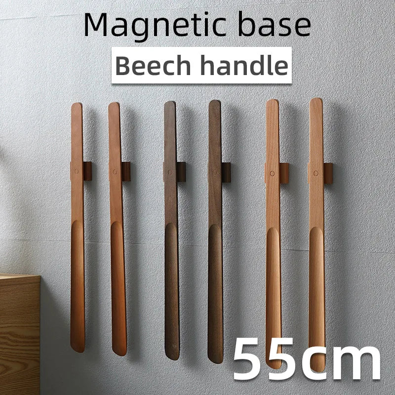 55cm Wooden Long Handle Magnetic Shoehorn by HitMyNeed