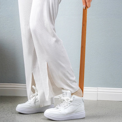 55cm Wooden Long Handle Magnetic Shoehorn by HitMyNeed
