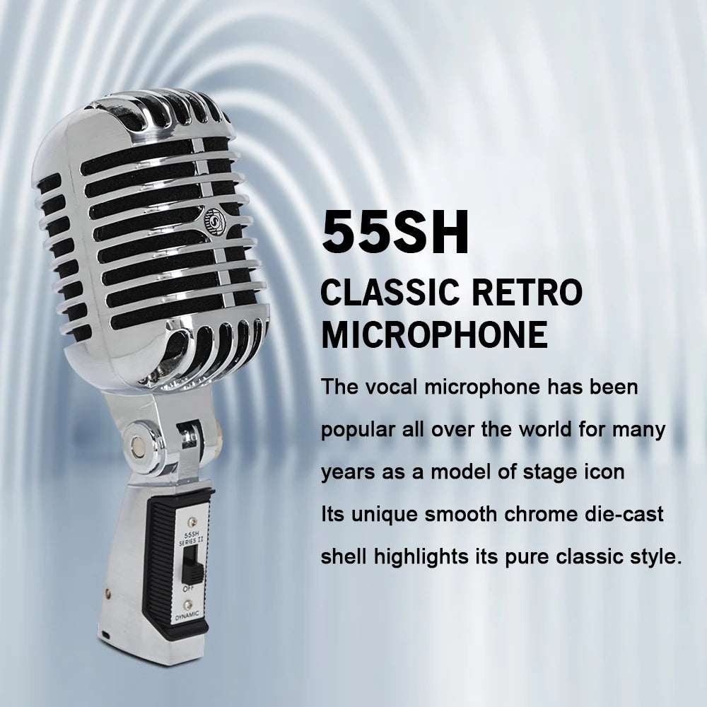 55SH Wired Vintage Dynamic Vocal Microphone by HitMyNeed