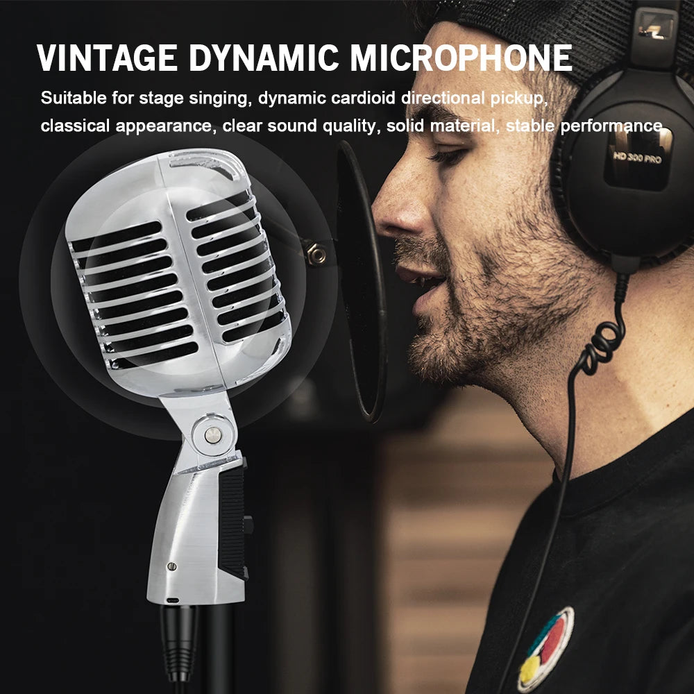 55SH Wired Vintage Dynamic Vocal Microphone by HitMyNeed