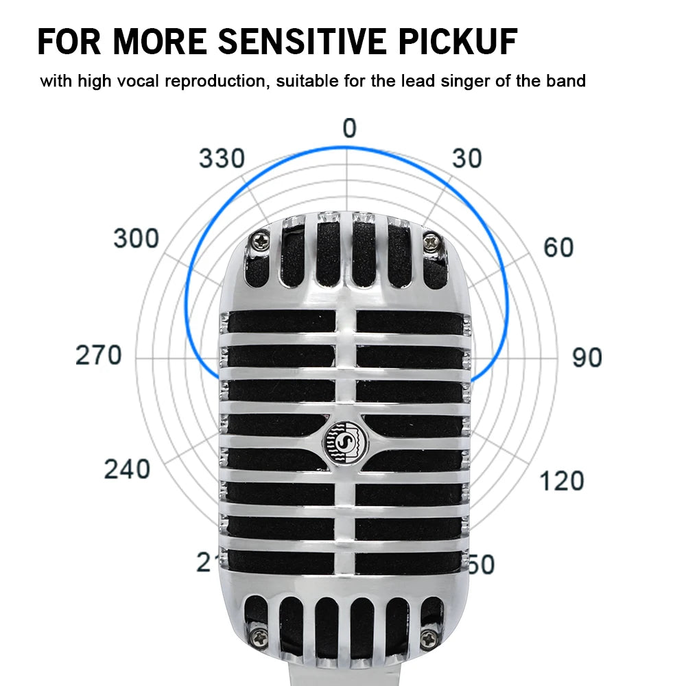 55SH Wired Vintage Dynamic Vocal Microphone by HitMyNeed