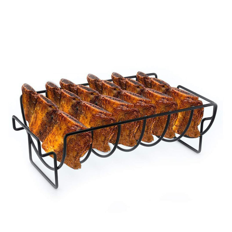 Stainless Steel BBQ Rib Rack Cooking Stand