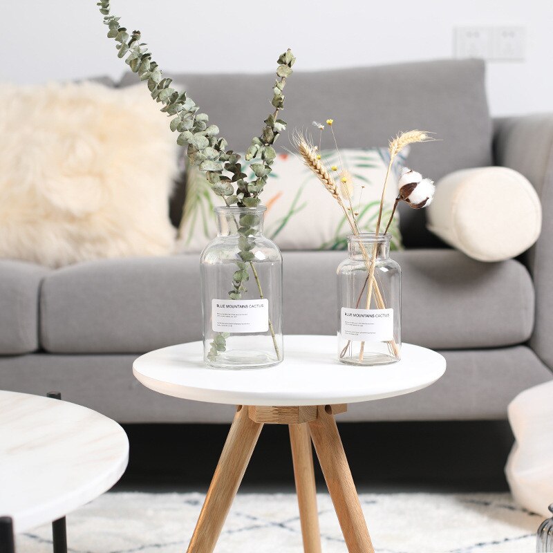 Minimalist Clear Glass Bottle Vase, 4 Sizes