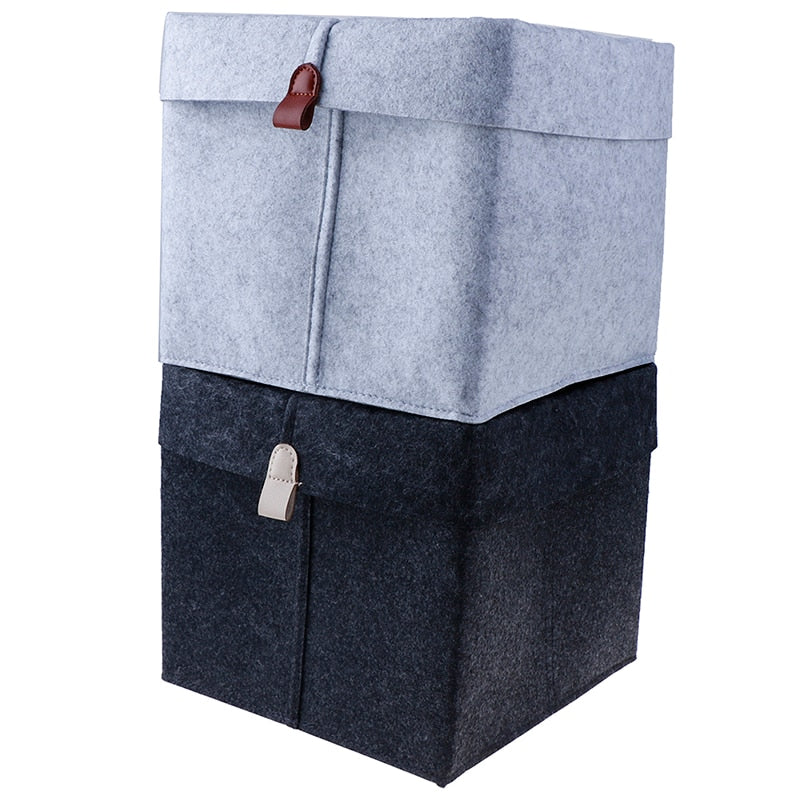 Felt Storage Box with Handles - Foldable Organizer
