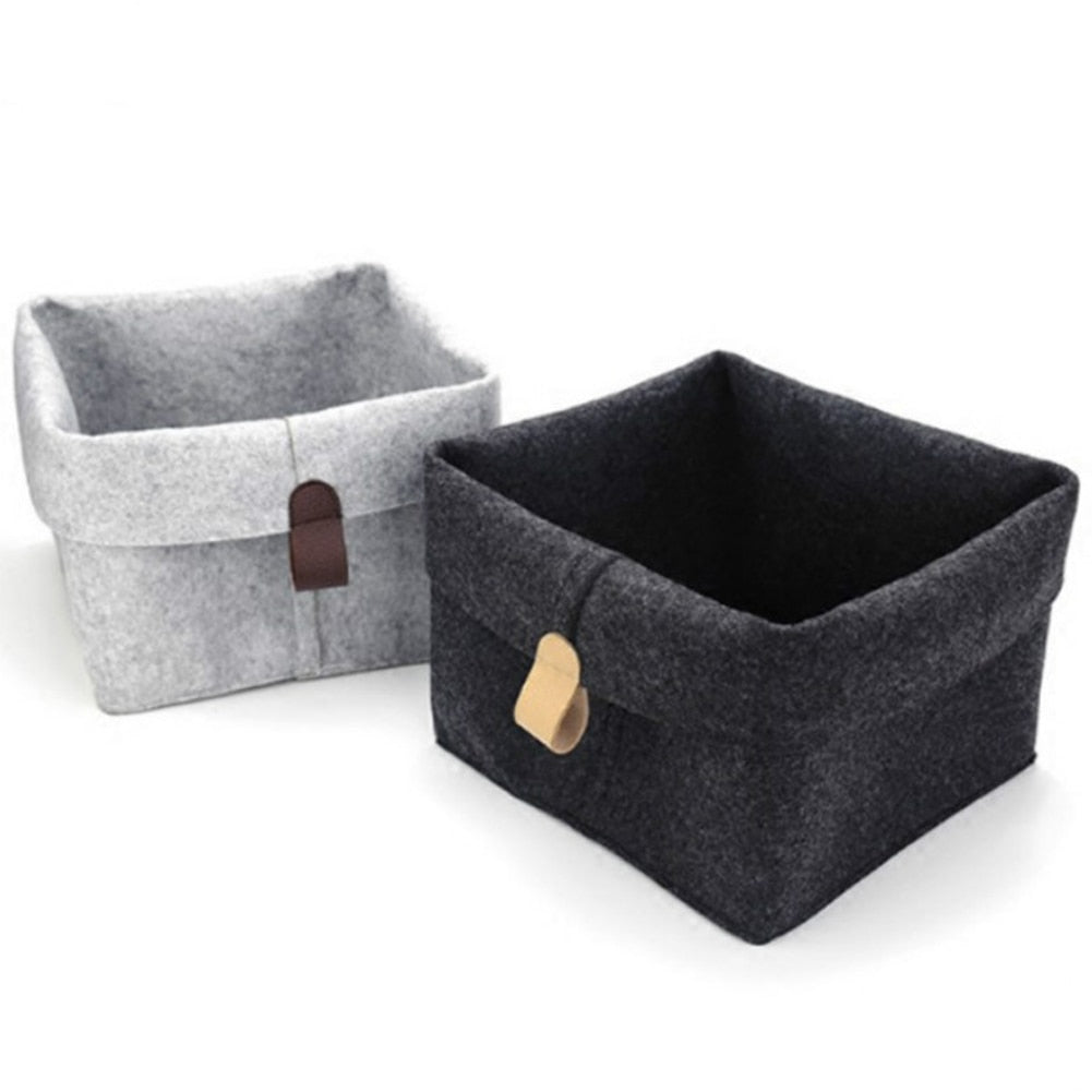 Felt Storage Box with Handles - Foldable Organizer