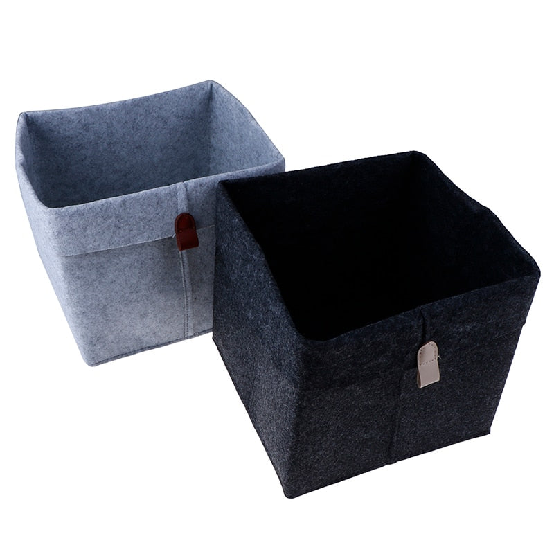 Felt Storage Box with Handles - Foldable Organizer
