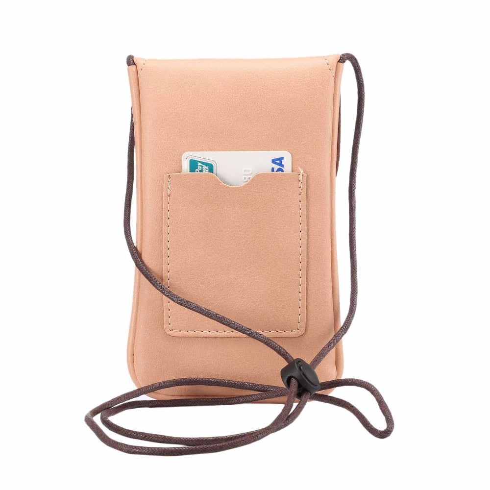 Leather Phone Pouch Shoulder Bag for 6.3" Phones
