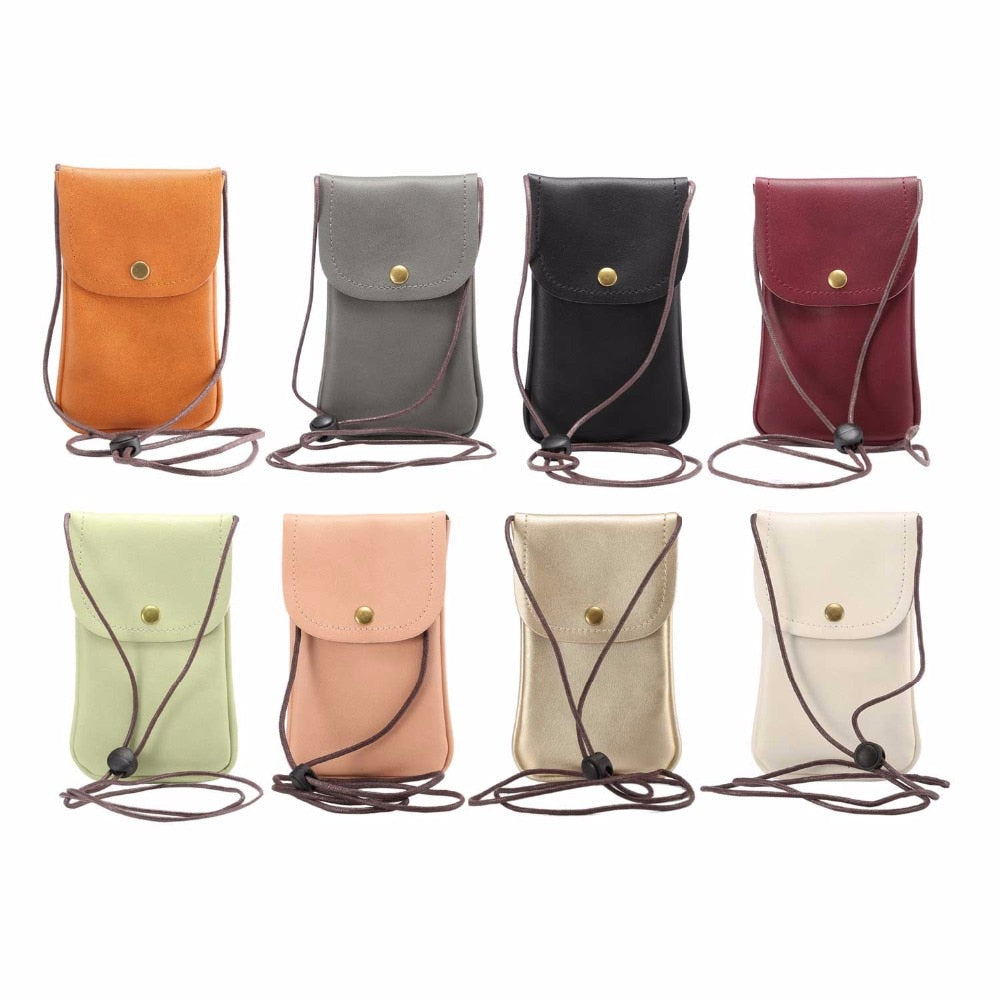 Leather Phone Pouch Shoulder Bag for 6.3" Phones