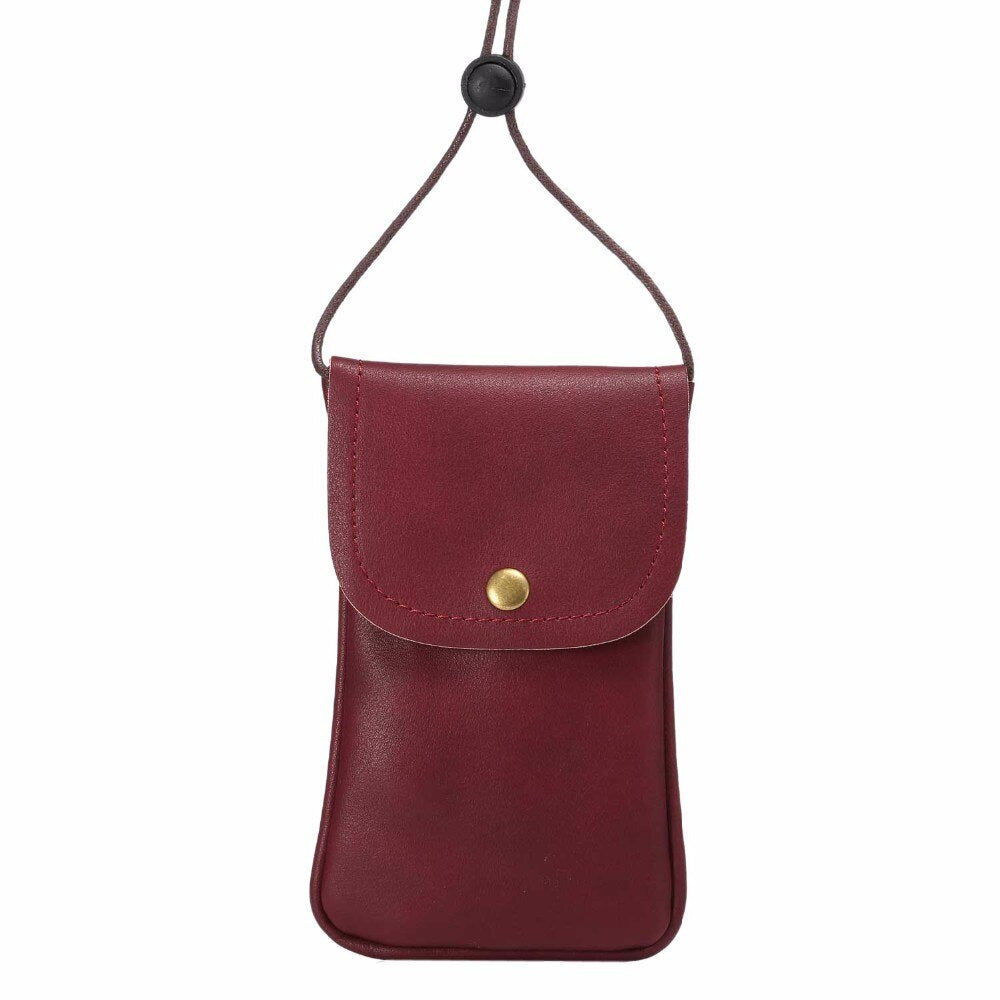 Leather Phone Pouch Shoulder Bag for 6.3" Phones