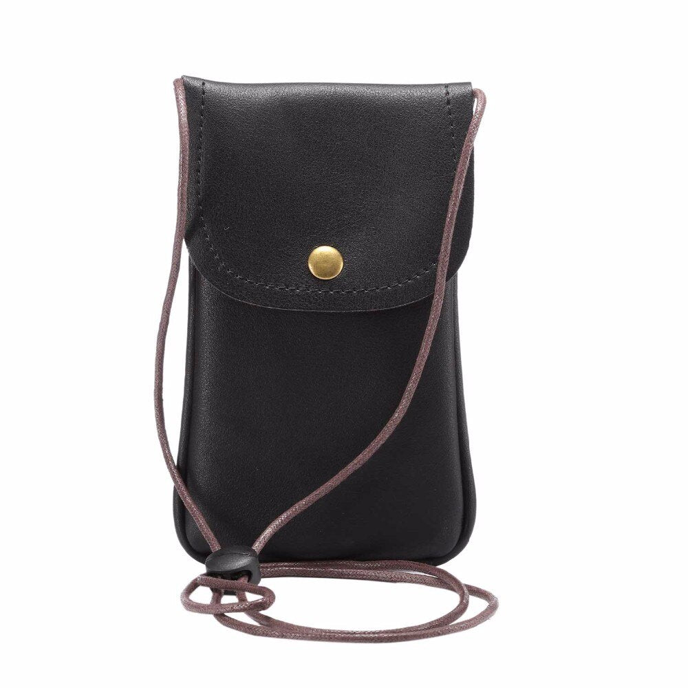 Leather Phone Pouch Shoulder Bag for 6.3" Phones