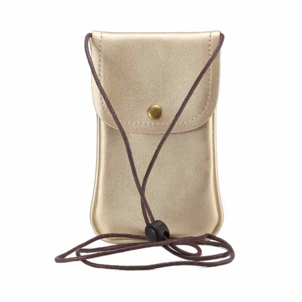 Leather Phone Pouch Shoulder Bag for 6.3" Phones