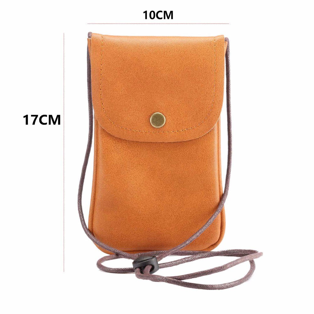 Leather Phone Pouch Shoulder Bag for 6.3" Phones