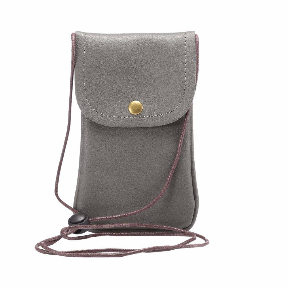 Leather Phone Pouch Shoulder Bag for 6.3" Phones