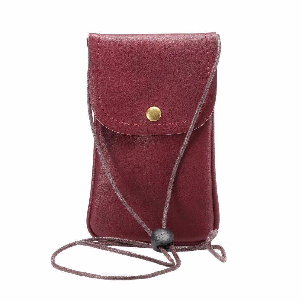 Leather Phone Pouch Shoulder Bag for 6.3" Phones