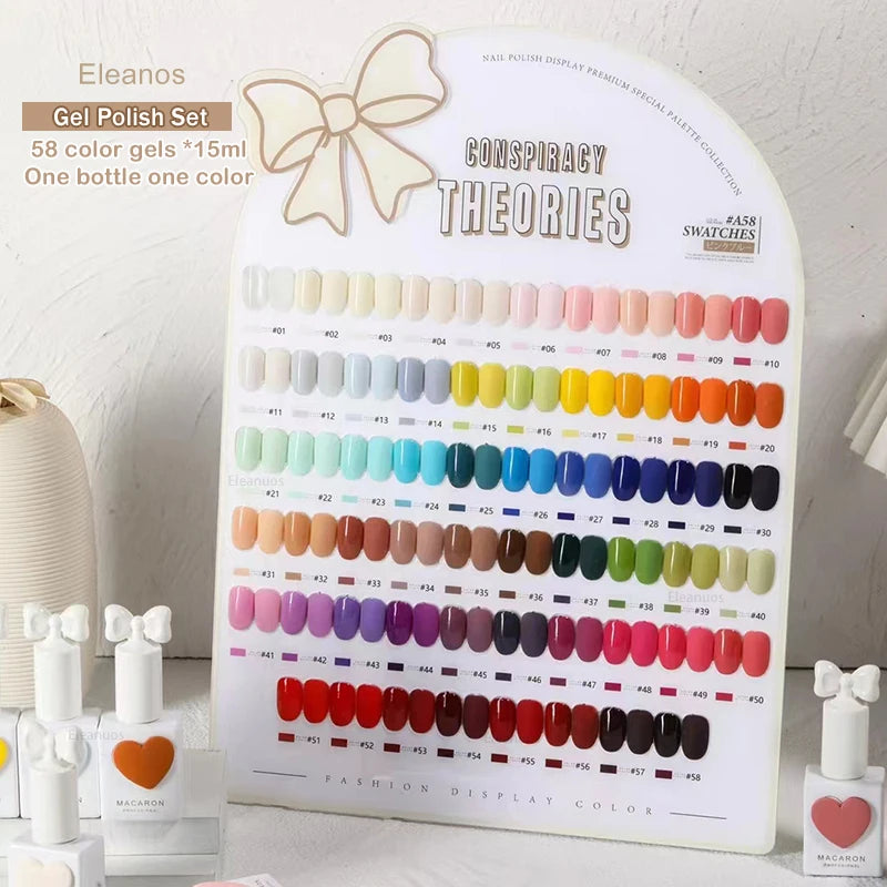 58-Color Macaron Gel Polish Set 15ml UV/LED by HitMyNeed