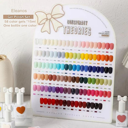 58-Color Macaron Gel Polish Set 15ml UV/LED by HitMyNeed